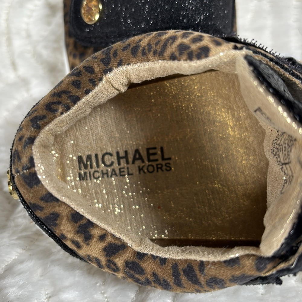 Micheal Kors Black and Leopard Infant baby Shoes - Size 4 - Picture 8 of 8